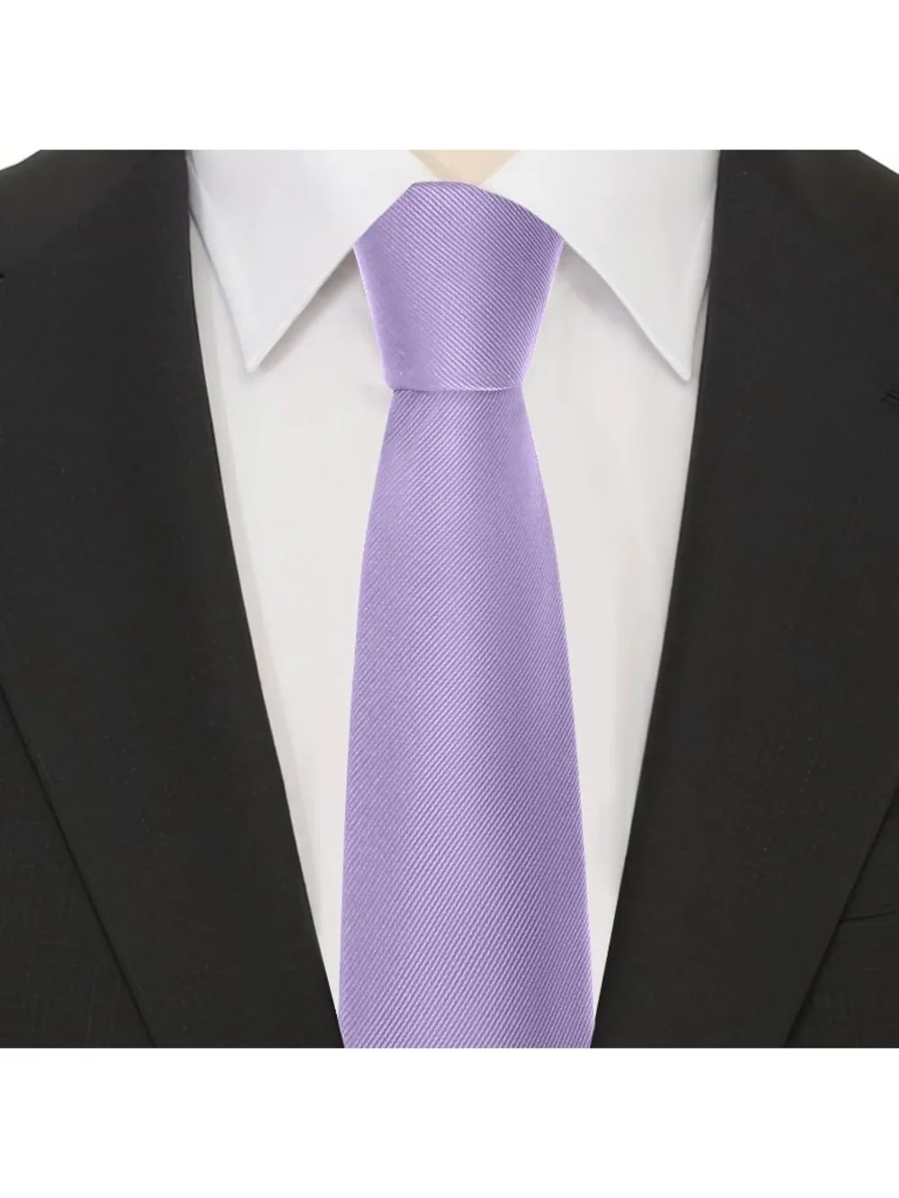 Men's Lavender Lilac Twill Diagonal Textured Formal Necktie For Business Dress